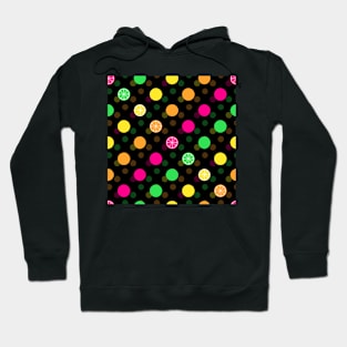 Bright Citrus Polka Dots (Black) Hoodie